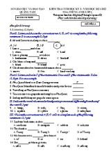Kiểm tra cuối học kì 1 Tiếng Anh Lớp 6 - Năm học 2021-2022 - Sở GD&ĐT Quảng Nam (Có hướng dẫn chấm)